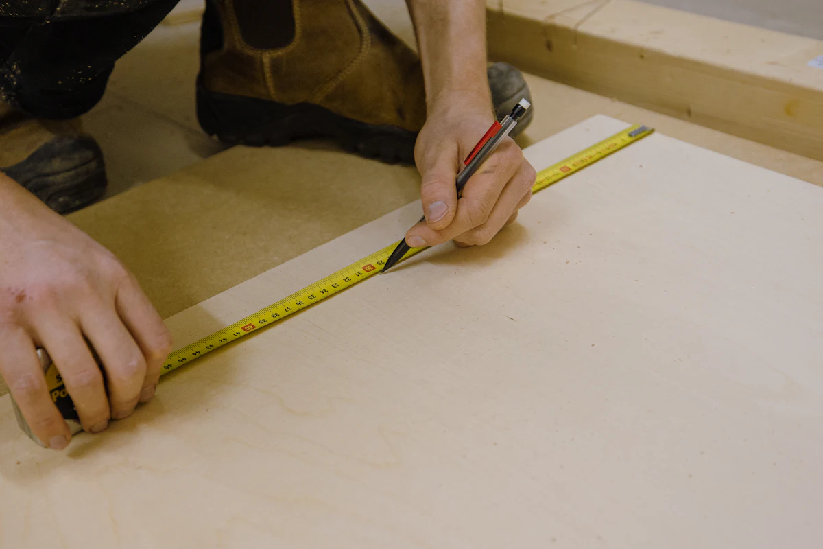 Measuring for a repair with a tape measure